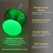 Kason 0058 Latch Complete Kit, 481C Push Rod, Glow in the Dark