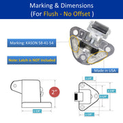 Kason 0058 Series Roller Strike A Offset Flush Marking & Dimensions