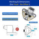 Kason 0058 Series Roller Strike A Offset Flush Marking & Dimensions