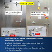 Kason 0058 Series Roller Strike Flush vs Offset