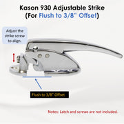 Kason 930 Adjustable Strike for Flush to 3/8" Offset Diagram