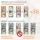 MDC Mode can sum the different denomination bills vs. SDT mode is single denomination counting