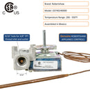 Genuine Robertshaw appliance controls, temperature range 200°F - 550°F, and assembled in Mexico