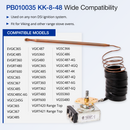 Product compatibility chart for stove oven ignition system components with a list of compatible models, used on any non DSI ignition system, fit for Viking and other range stove ovens