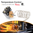 Temperature control component with a roasted turkey in an oven, featuring Robertshaw branding.