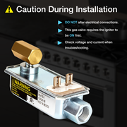 Gas valve with installation instructions 