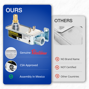 Comparison of ours genuine Robertshaw, CSA approved, assembly in Mexico vs. others no brand name, not certified, other countries