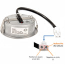 Positive on square (+12V DC) and Negative on circle (-)