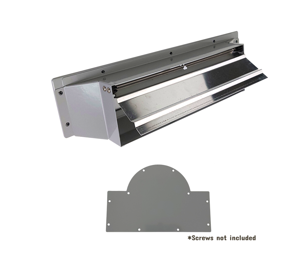 Rear rectangular vent adaptor with top cover for range hoods
