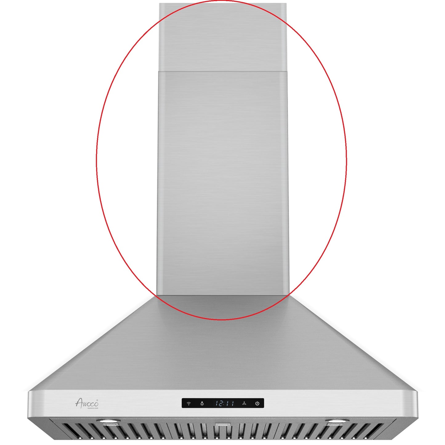 Stainless steel chimney for range hood