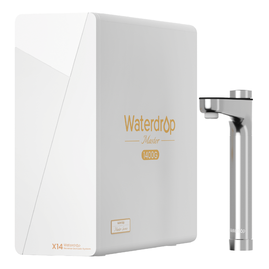 Waterdrop X14 Black Tankless Reverse Osmosis System | 1400 GPD | 11-Stage Filtration | UV Sterilization | Alkaline Mineral Technology | Smart Faucet | NSF/ANSI 42, 58 & 372 Certified