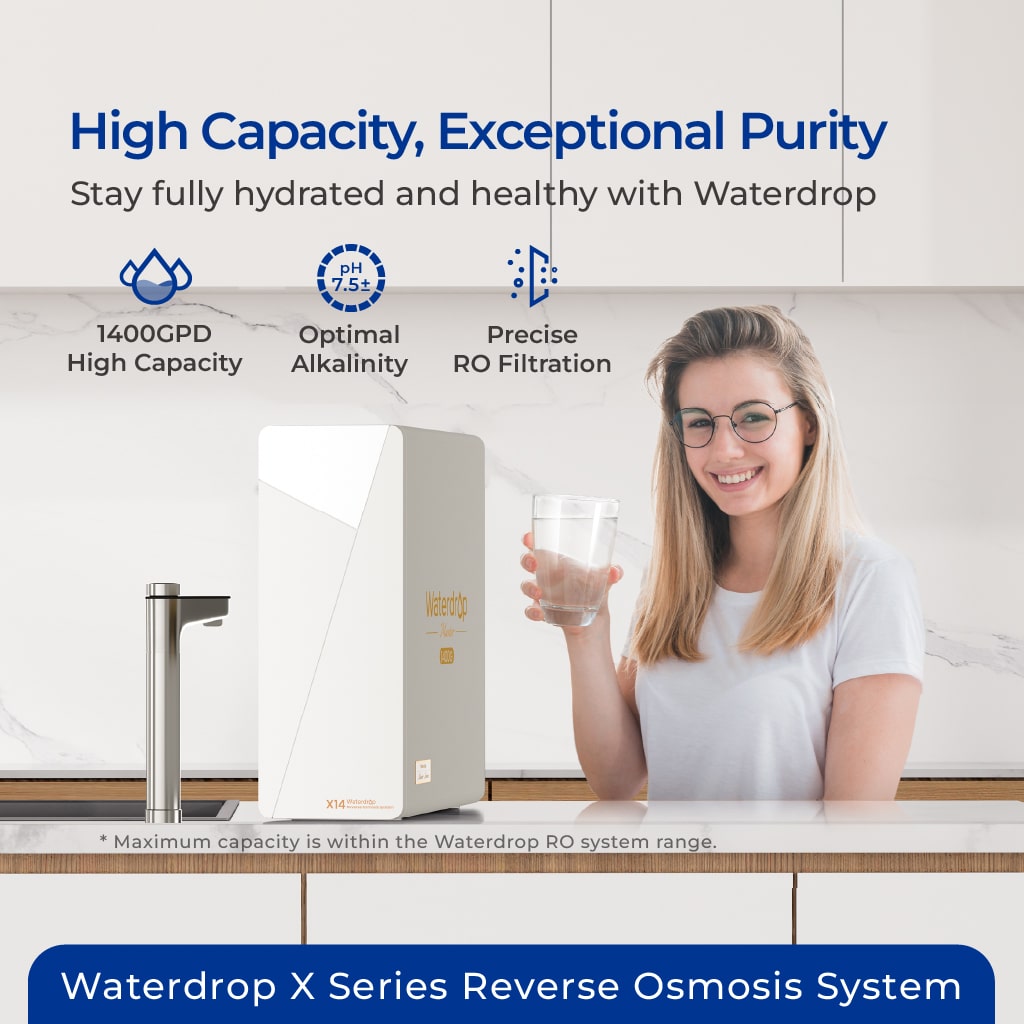 Waterdrop X14 Black Tankless Reverse Osmosis System | 1400 GPD | 11-Stage Filtration | UV Sterilization | Alkaline Mineral Technology | Smart Faucet | NSF/ANSI 42, 58 & 372 Certified