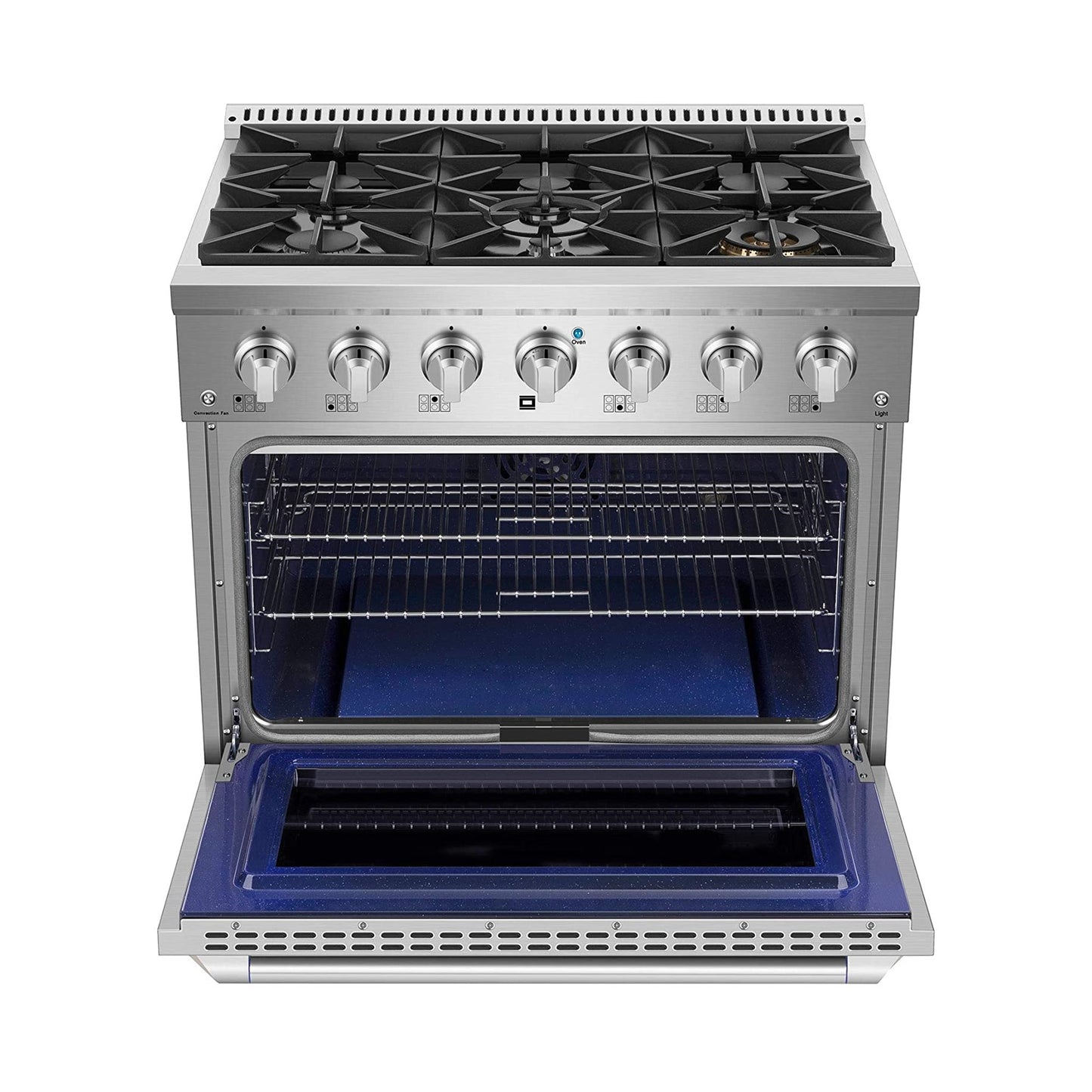 Combo Awoco 36” Freestanding 6 Burners Range with 36'' RH-S10-36E Under Cabinet Range Hood