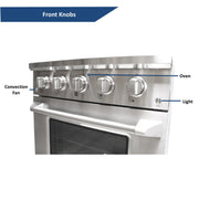 Awoco 30” Freestanding 4 Burners Range with 3.5 cu ft. Convection Oven and 2 Racks