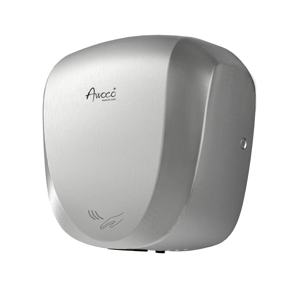 Awoco Standard 1450W 120V Heavy Duty Stainless Steel Automatic High Speed Hand Dryer, UL Certified