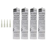 Awoco NSF Food Service Silicone Adhesive Sealant Heat/Cold Resistant -80°F to 400°F Flexible Waterproof (Aluminum)