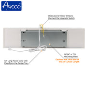 Awoco FM12 Slimline 2 Speeds Air Curtain, CE Certified, 120V Unheated with an Easy-Install Magnetic Switch