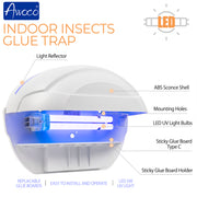 Awoco FT-1C18-LED 5W 100V-240V Wall Mount Sconce Sticky Fly Trap Lamp