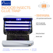 Awoco FT-3W45-LED 15W 100V-240V Wall Mount Sticky Fly Trap Lamp