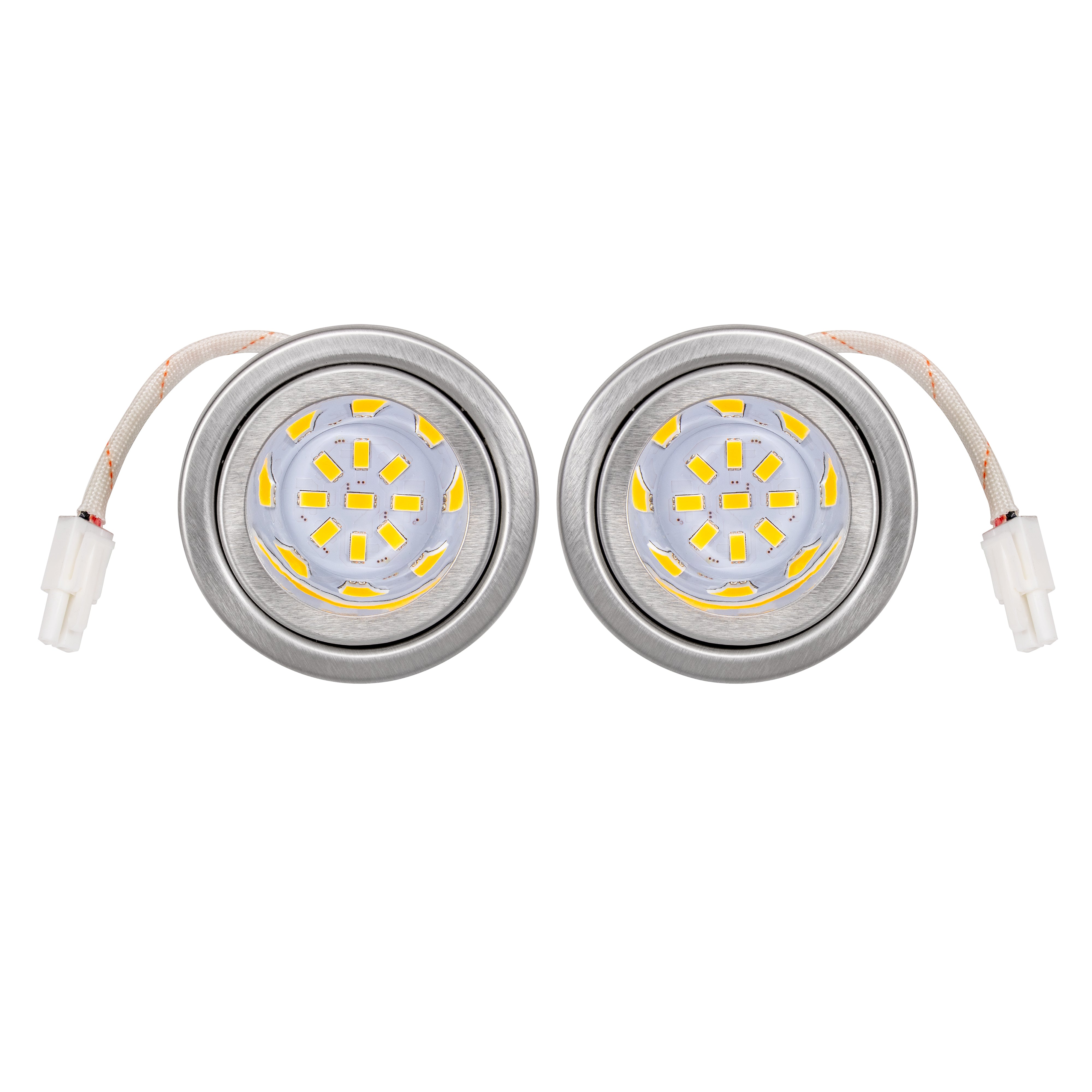 [2-5/8" Folded Edge] 2 Pcs of 12VDC LED Lights ON-E01-14D for Range Hoods with Recessed Light Holes