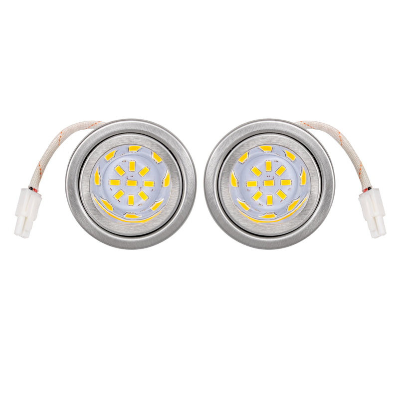 [2-5/8" Thick Edge] 2 Pcs of 12VDC LED Lights ON-E01-14D for Range Hoods with Recessed Light Holes