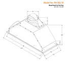 RH-BQ-DTLS Ductless Range Hood Insert 30 inch Built-in Insert range hood dimension