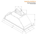 Wood hood cut-out size: 34-1/8" x 10-3/8"