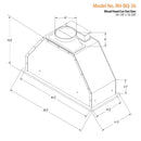 RH-BQ-MESH Range Hood Insert 36 inch Built-in Insert range hood dimension