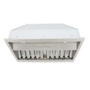 A stainless steel range hood 