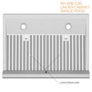 RH-R06-G30 Under Cabinet Range Hood with 2 Powerful Blower inside and oil collector 