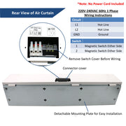 Rear view of air curtain