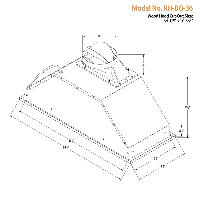 Awoco RH-BQ-DTLS Ductless 11-3/4D Built-in Insert Stainless Steel Ran