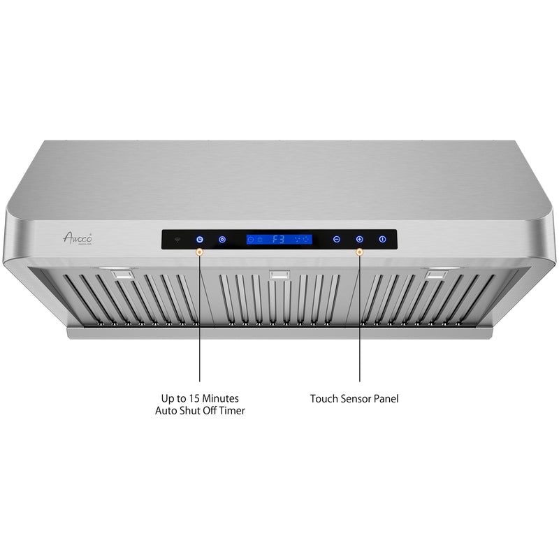 Awoco RH-C06-A Under Cabinet All-In-One Stainless Steel Range Hood, 4