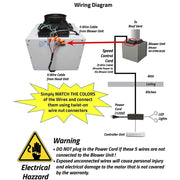 Awoco RH-SP06-BLW 6" Inline Blower Unit for Split Range Hoods, 4 Speeds 6” Round Top Vent, 800CFM