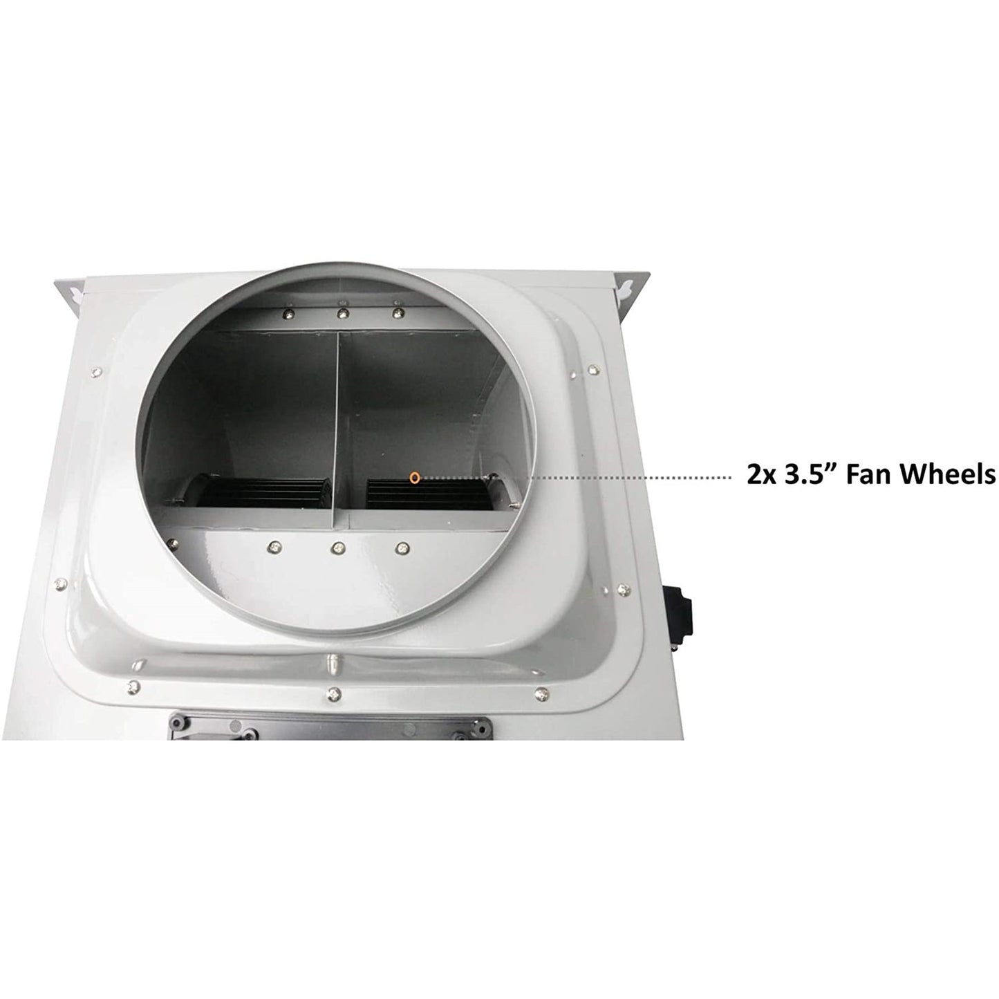 Awoco RH-SP08-BLW Powerful 8" Inline Blower Unit for Split Range Hoods, 4 Speeds, 8” Round Top Vent, 1000CFM