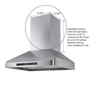 Awoco Adjustable Stainless Steel Chimney for RH-WT Wall Mount Range Hood (Chimney Only)