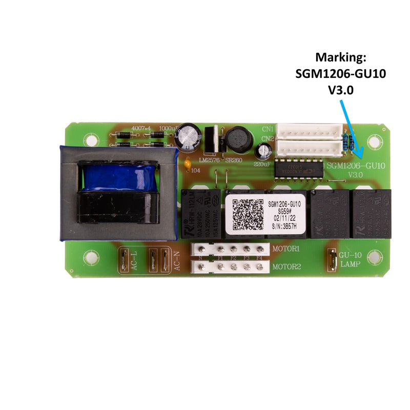 Awoco SGM1206-GU10 Control Panel and Circuit Board for Range Hoods RH-S10-E, RH-S10-S, RH-WT, RH-C06-A