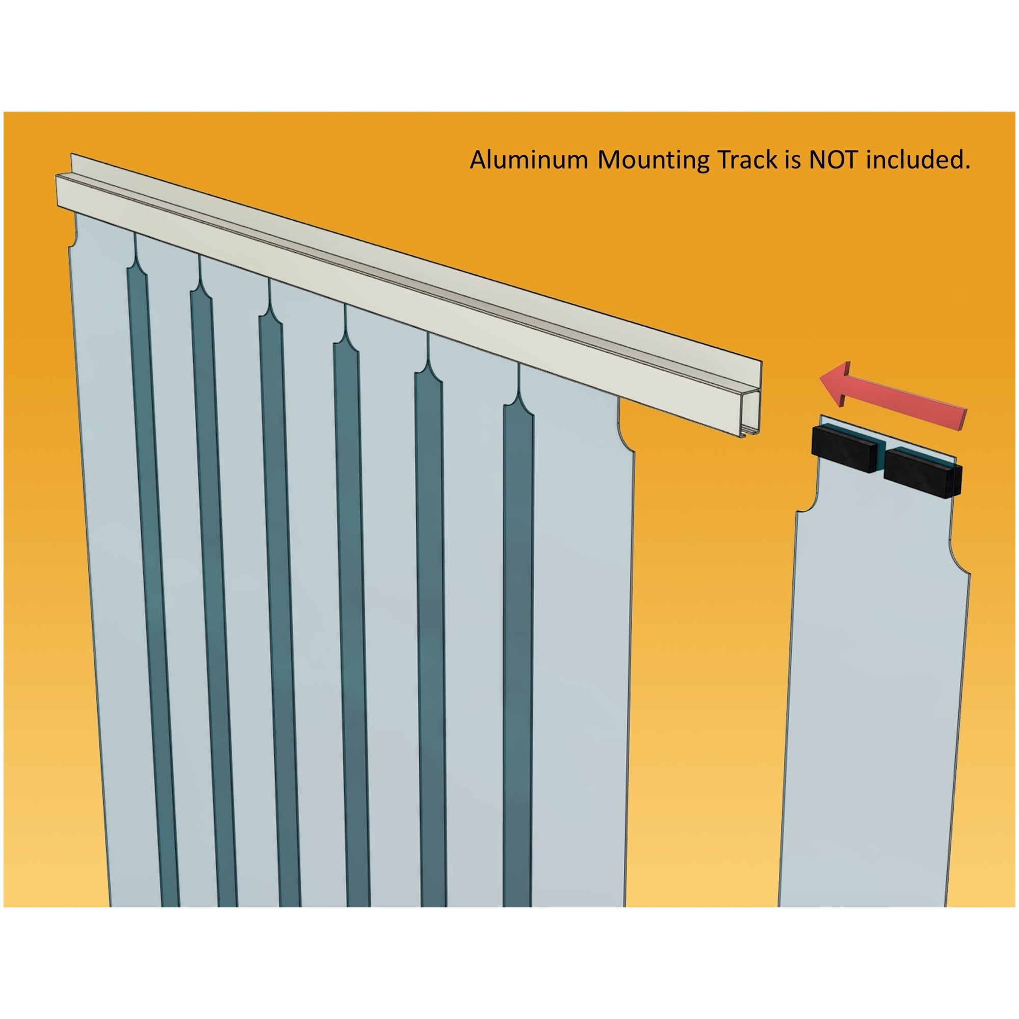 5-7/8” W x 84-1/4” H Replacement Slide-in Vinyl Strip for Strip Climate Control Curtain, NSF Approved