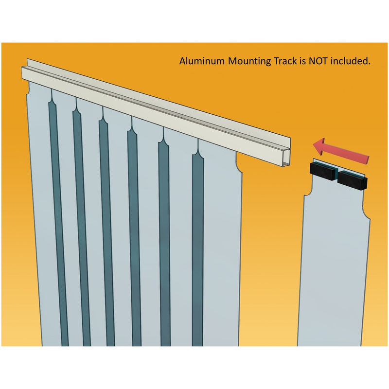 5-7/8” W x 84-1/4” H Replacement Slide-in Vinyl Strip for Strip Climate Control Curtain, NSF Approved