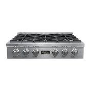 Awoco Professional 36” Stainless Steel NG / LPG Convertible Gas Rangetop with 6 Sealed Burners