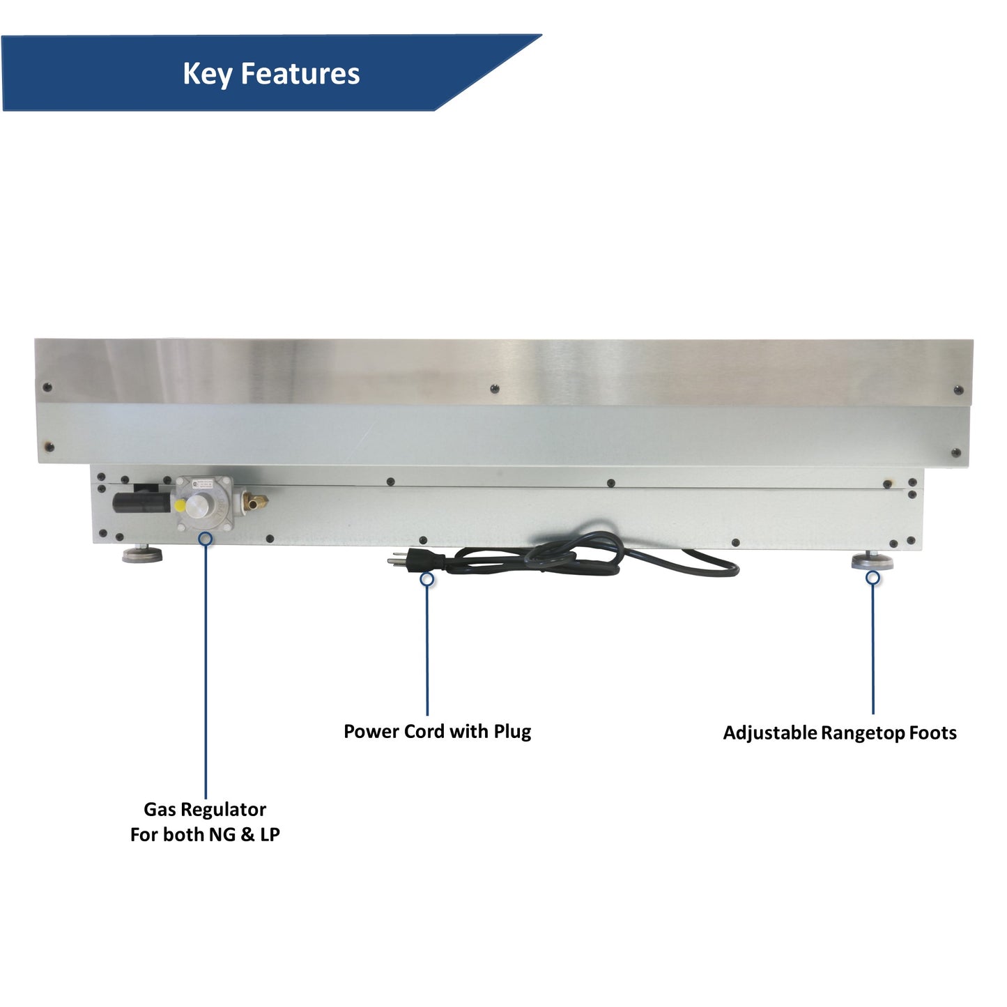 Awoco Professional 36” Stainless Steel NG / LPG Convertible Gas Rangetop with 6 Sealed Burners