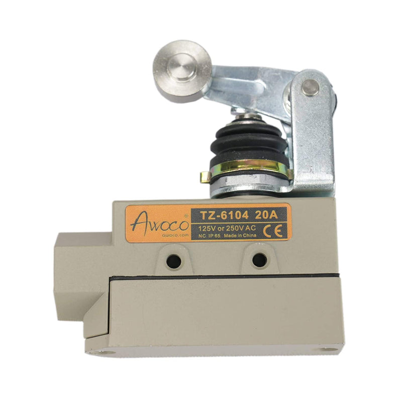 Awoco TZ-6104 Heavy Duty Commercial Door Micro Switch with Roller Plunger for Air Curtains, 250V 20A IP 65 Limit Switch Type NO and Type NC