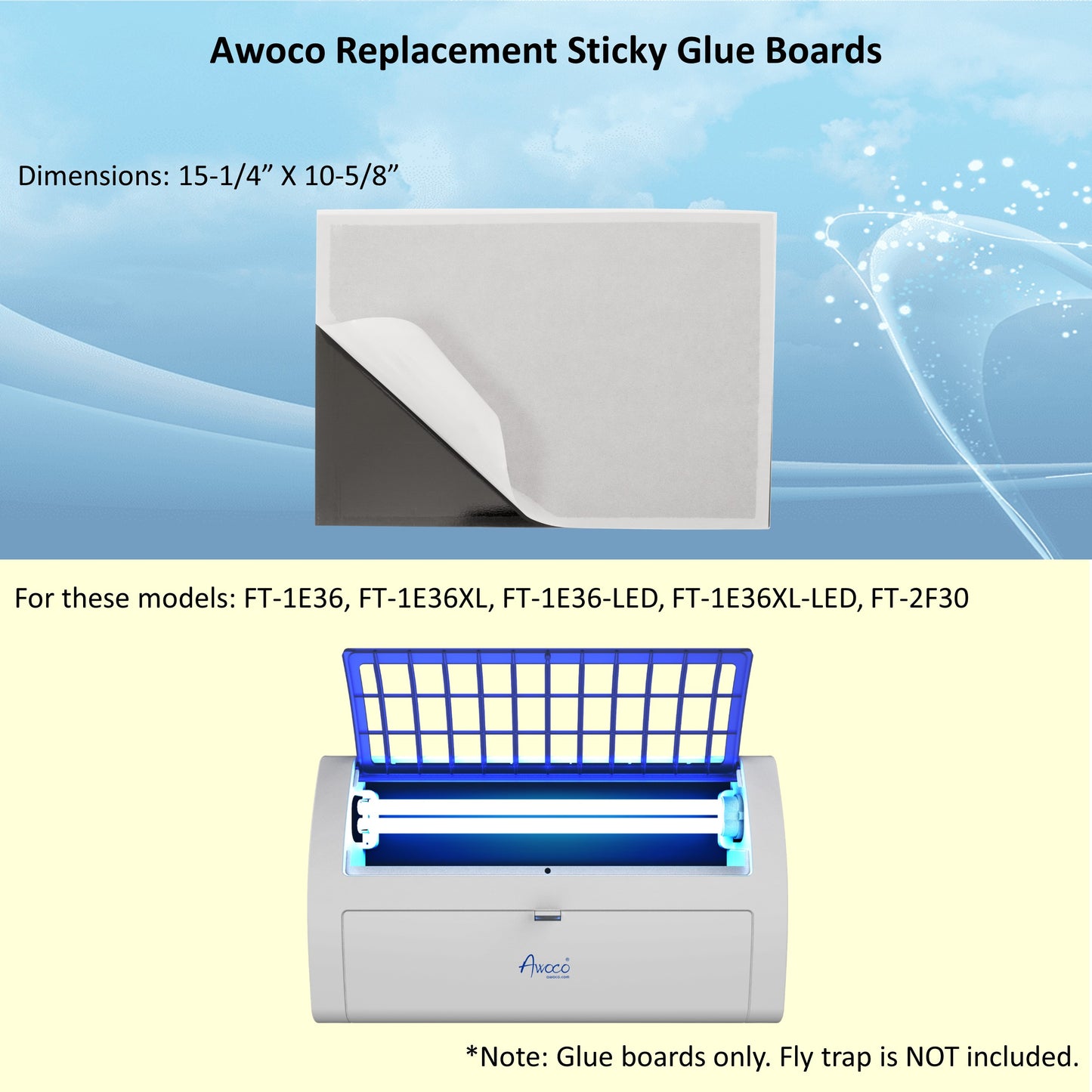 Pack of 5 Replacement Sticky Glue Boards for FT-1E36