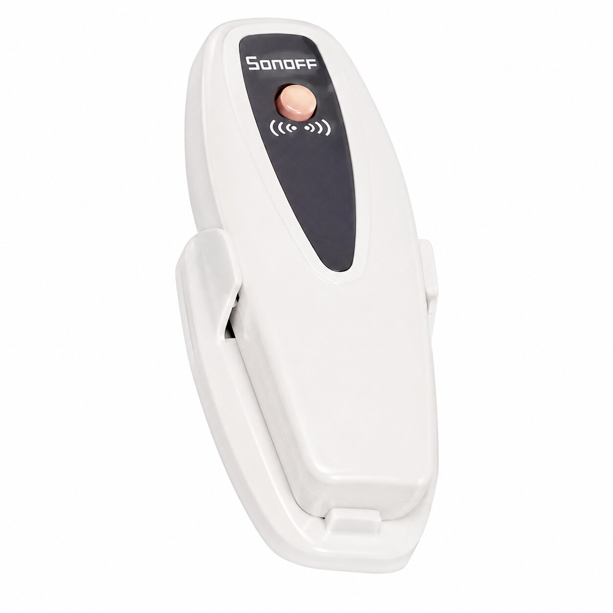 A white Awoco air curtain remote control for the Slimline FM-12 Series.