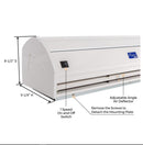 Adjustable angle air deflector, 1 speed on and off switch