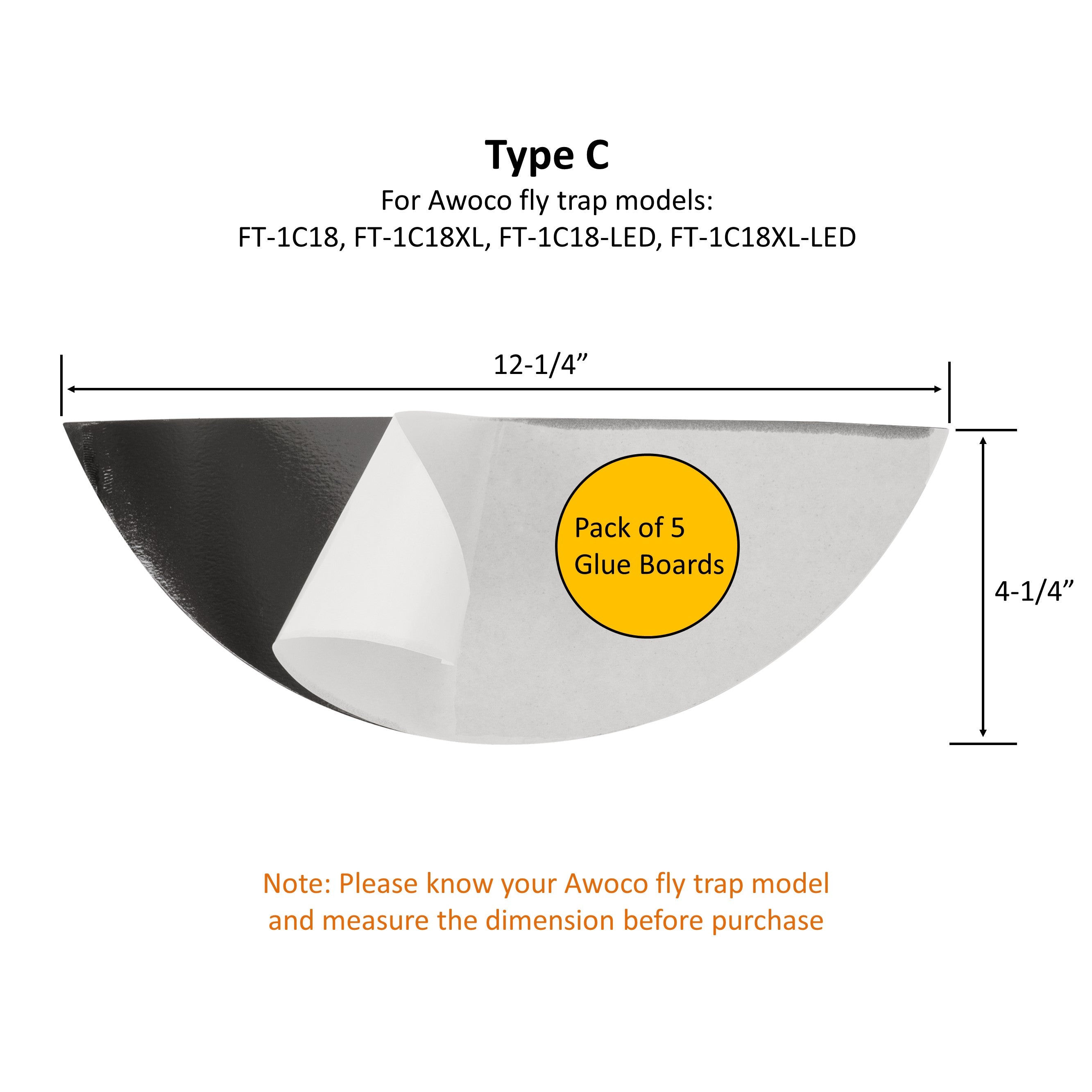Type C for Awoco fly trap models: FT-1C18, FT-1C18XL, FT-1C18-LED, FT-1C18XL-LED