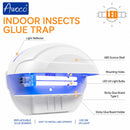 Indoor insects glue trap, replaceable glue boards, easy to install and operate, LED 5W UV light