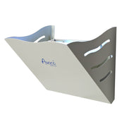 Modern wall-mounted indoor fly trap with sleek white design and LED UV light