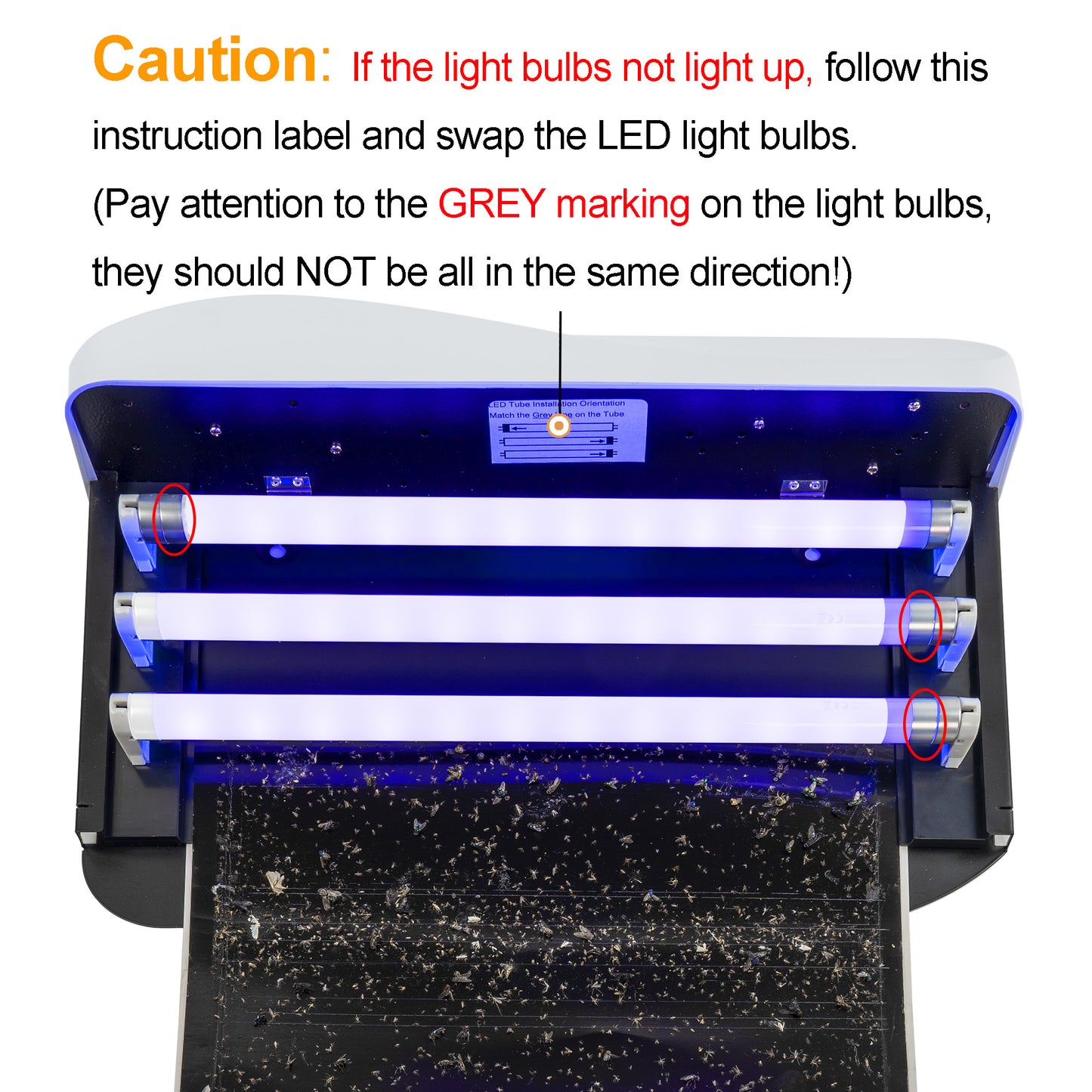 Follow the instruction if the light bulbs not light up.