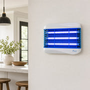 Modern living room with a LED UV fly trap 